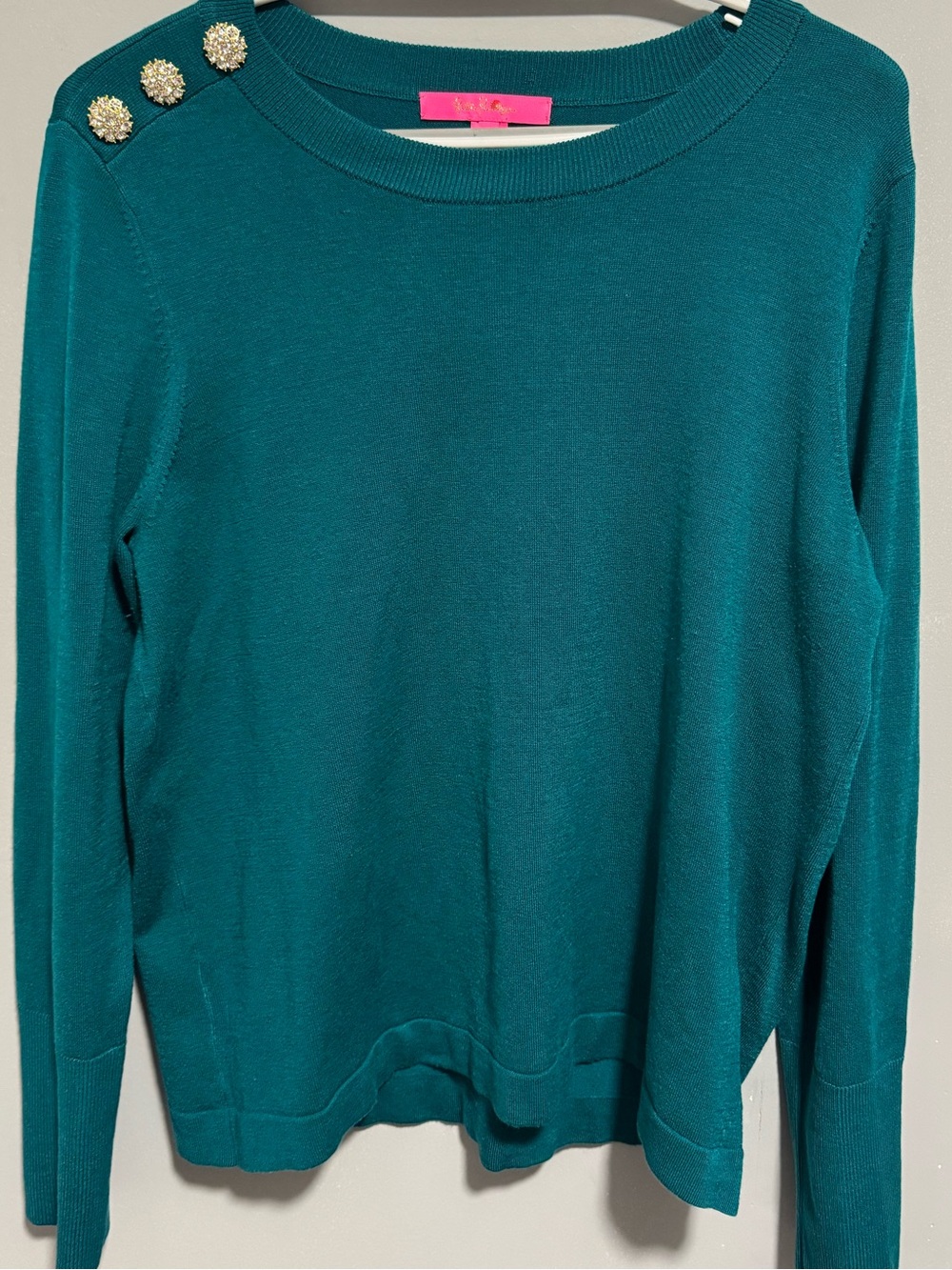 Lilly Pulitzer- Valencia Tale Morgen Teal Sweater. Size L